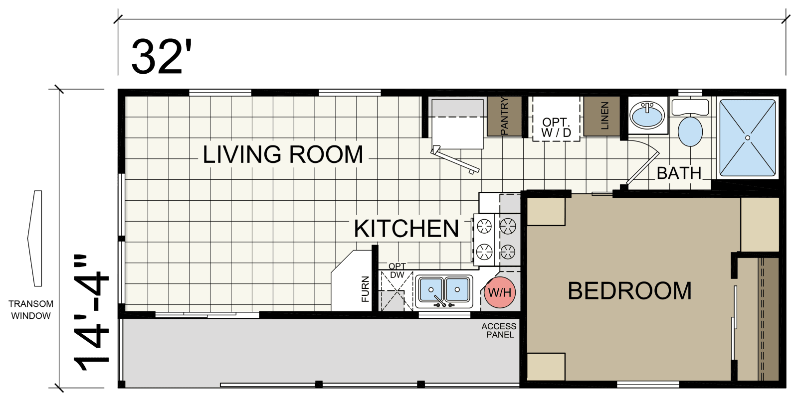 Champion California 1 Bedroom Manufactured Home Athens Park 516 for